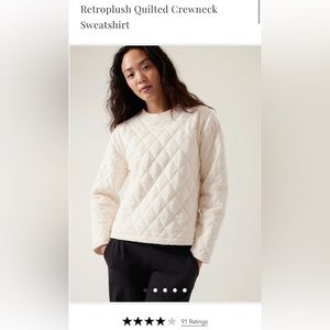 Athleta Retroplush Quilted Crewneck Sweatshirt